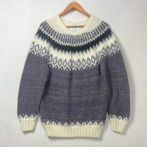Alpaca Imports 100% Wool Fair Isle Sweater Unisex M-Small W-Med Handmade in Peru